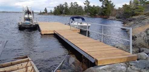 12ft x 30ft Floating Pontoon Dock in Moone River 2.jpg